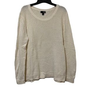 a.n.a. Cream Open Knit Sweater